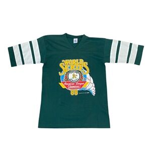 Vintage 1988 Oakland Athletics World Series AL Champions Logo 7‎ Jersey Shirt L